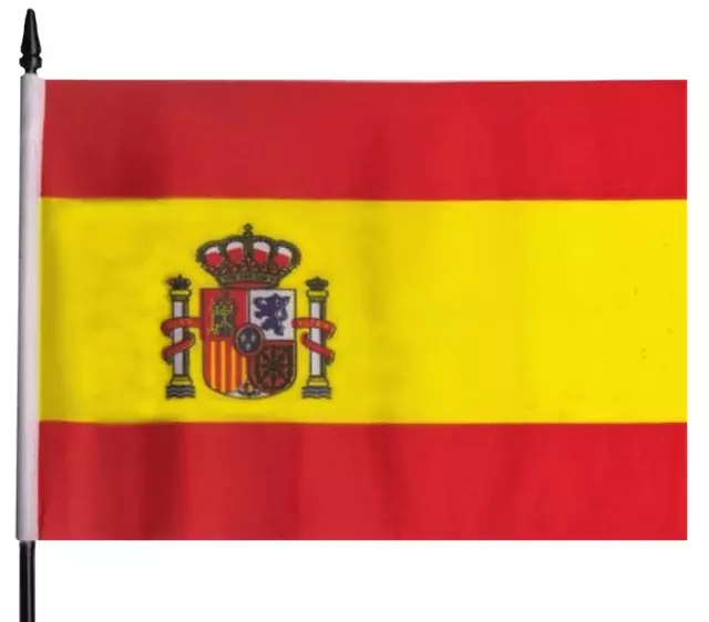 Spain Crest Hand Flag (9" x 6")