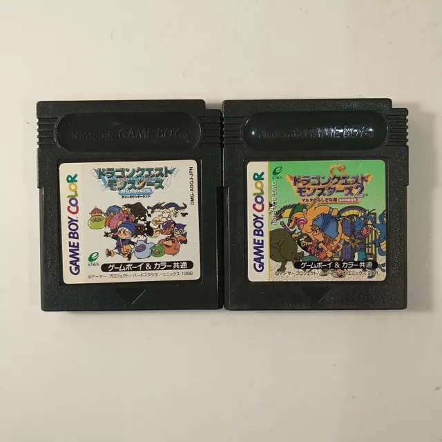 Dragon Quest Monsters 1 & 2 Lot (Nintendo Game Boy Color GBC) Japan Import
