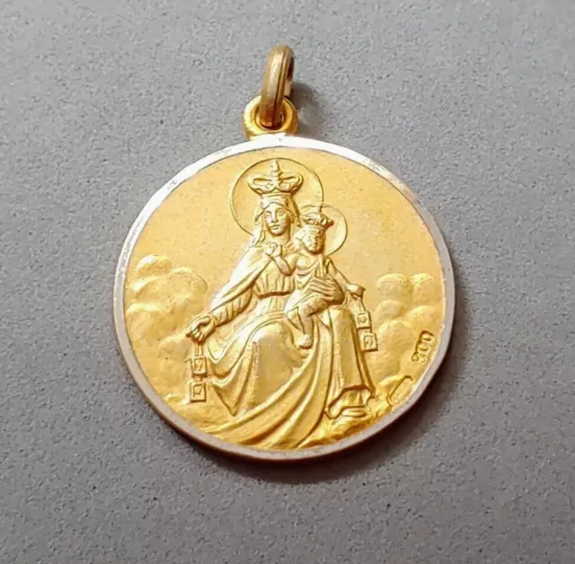 Vtg Silver 800 Pendant Medal Vintage Gold Vermeil Italy Marked Religious 14 Gram