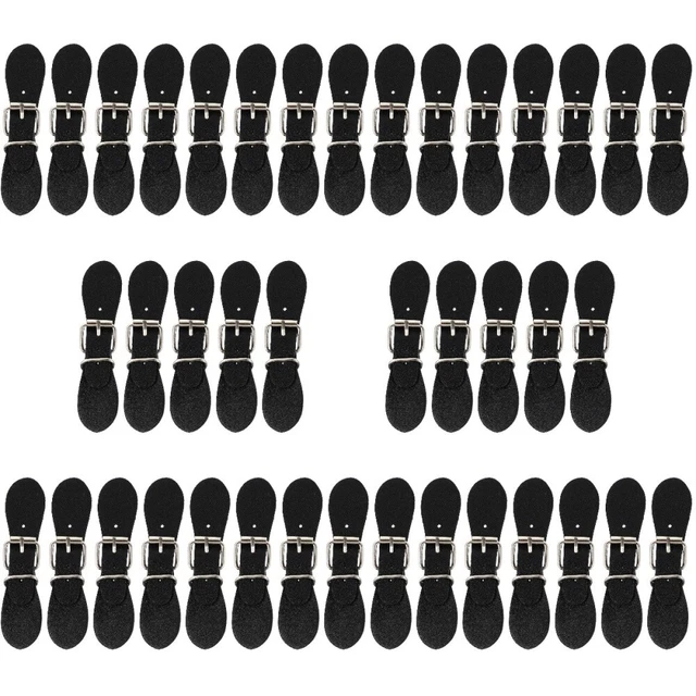 40 Pairs Pu Metal Buckle Wooden Sewing Buttons Clothes Closure