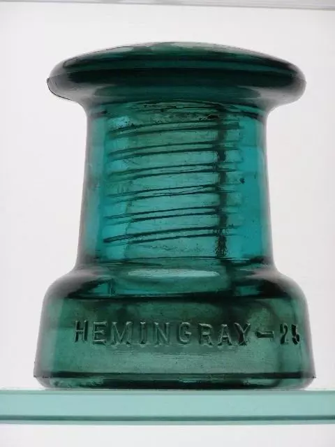 CD 175 [10] Hemingray-25 aqua glass "doorknob" insulator