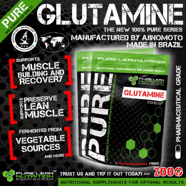 L-Glutamine 200G Micronised Highest Quality 100% Pure * Muscle Recovery * Bcaa