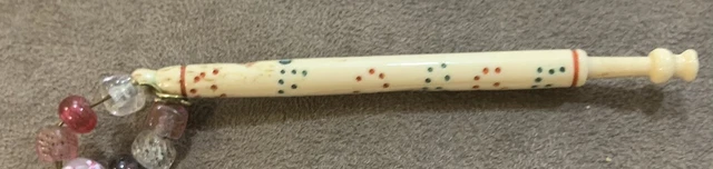 Lace Making Bobbin - Antique, Bone. GEORGE With Spangle.