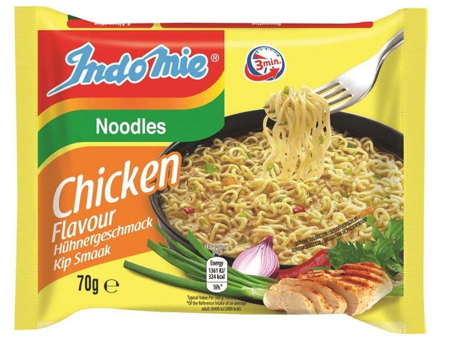 [10x 70g] pasta istantanea IndoMie al gusto di pollo | spaghetti istantanei pollo