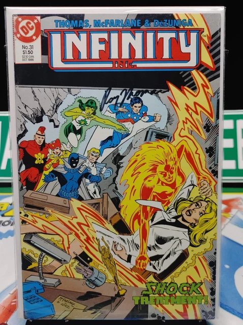 Autographed Infinity Inc 31 DC Comics E27-131 signed by Roy Thomas! With COA 🔥