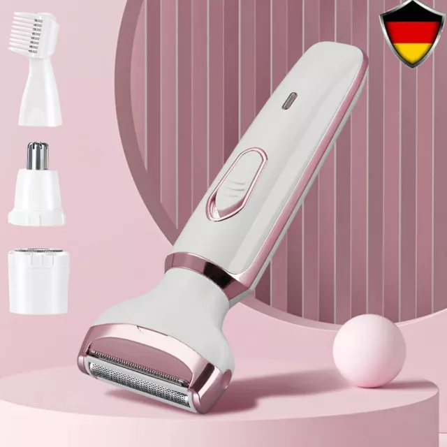 Elektrischer Rasierer für Frauen Ladyshaver Damenrasierer Körperhaartrimmer 4In1