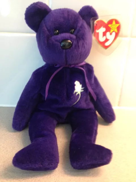 PRINCESS DIANA BEAR TY BEANIE BABY *2nd Edition* *PE PELLETS*  20th Anniversary