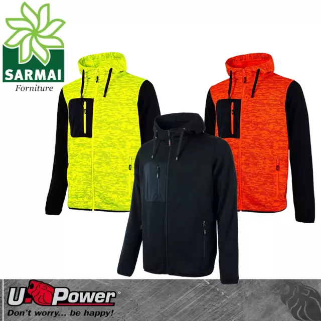 Upower RAINBOW felpa maglia manica lunga a zip intera felpata con cappuccio