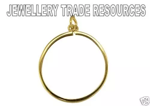 9ct YELLOW GOLD PENDANT COIN MOUNT FULL SOVEREIGN