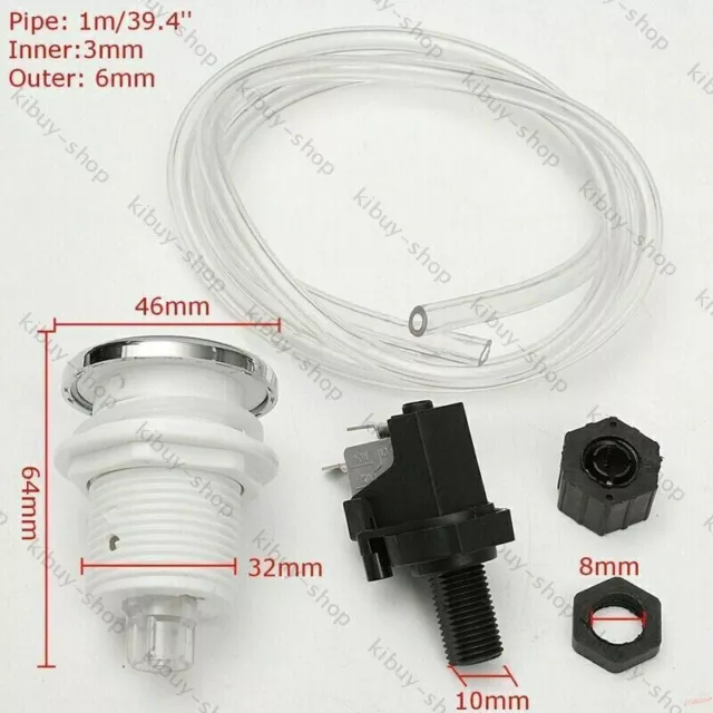 On/Off Push Button Switch Jetted Whirlpool Jet Bath Hot Tub Air Pool Spa Hose UK