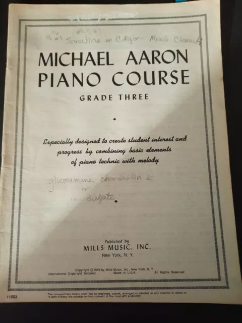 Michael Aaron PIANO Course Grade 3, 1946