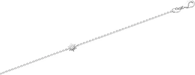 Bracelet en Argent 925/000 Rhodié et oxydes de Zirconium - Pendentif Soleil