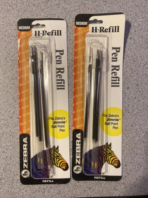 6 Zebra Jimnie Pen Retractable Ballpoint Pen Refills,