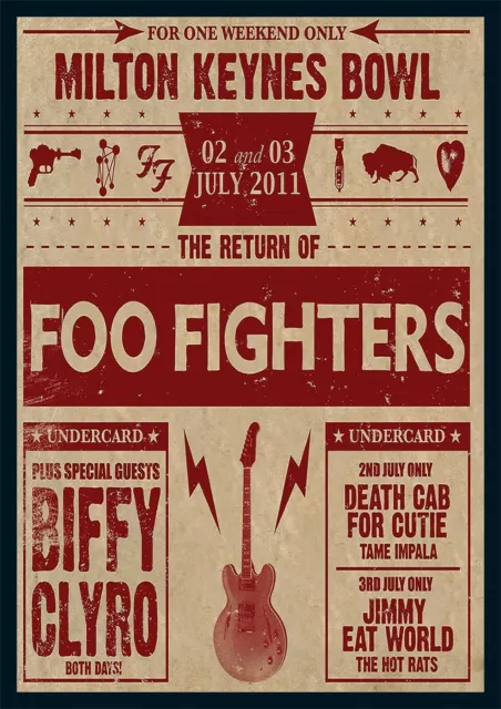 The Foo Fighters Milton Keynes Bowel Repro Tour POSTER