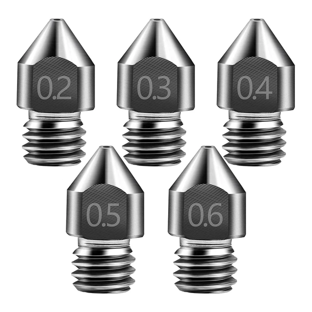 5 Packs Creality 3D Hardened Steel MK8 Nozzle with High Temperature Resistance 3