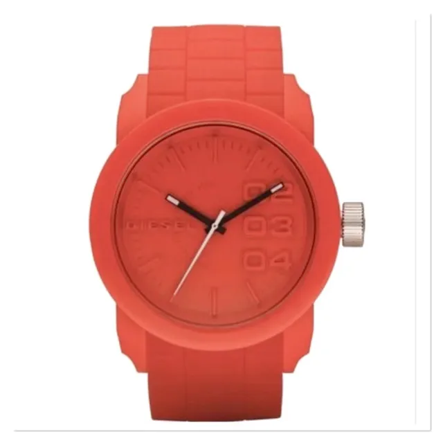 DIESEL Unisex Red Silicone Analog Dial Quartz Genuine Wrist Watch NIB DZ1440