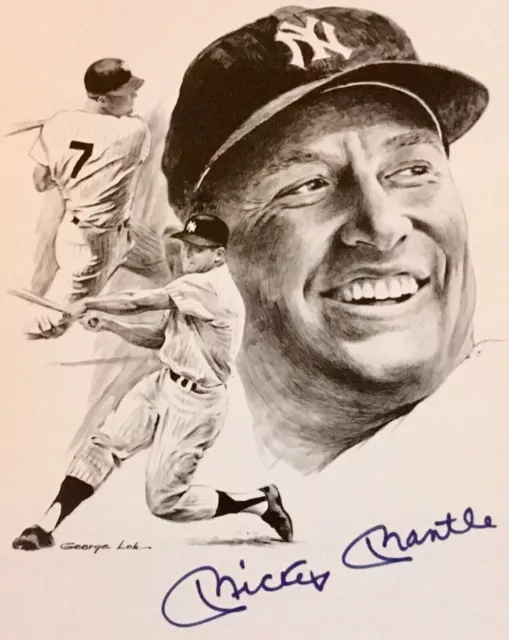 Mickey Mantle - Ultra Rare - 1963 Equitable Life Autographed Print With LOA 3