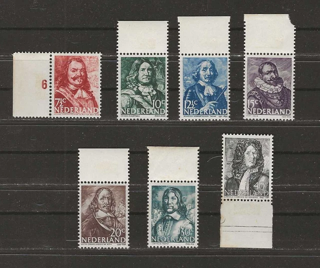 Lot De 7 Timbres Pays-Bas Heros Marine Neerlandaise Regardez Scans