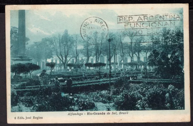 554 Brazil Porto Alegre Alfandega Postcard 1927