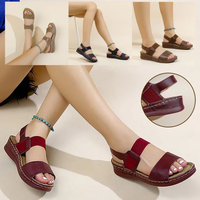 Casual Side Hollow Belt Buckle Flat Bottom Embellished Sandals for Women Size 11