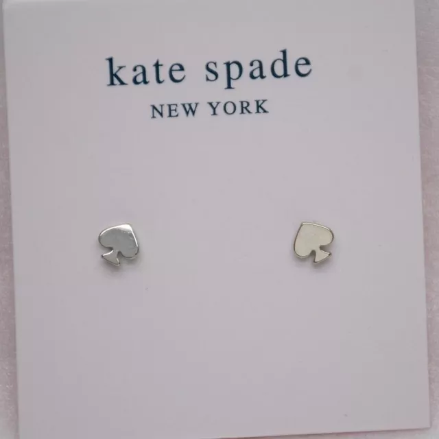 Kate Spade Jewery Silver Tone MINI SMALL Stud Heart Earrings cute for girl women