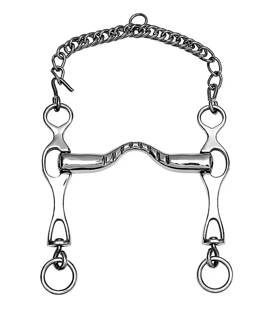 FILETTO AD ASTE CORTE INOX PIENO SOLID SHORT CHEECKS SNAFFLE BIT
