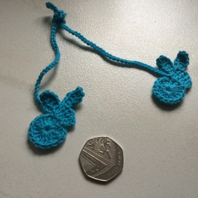 Cravatta cordone ombelicale, coniglio, blu brillante, 100% cotone, vegano, nascita, fatta a mano