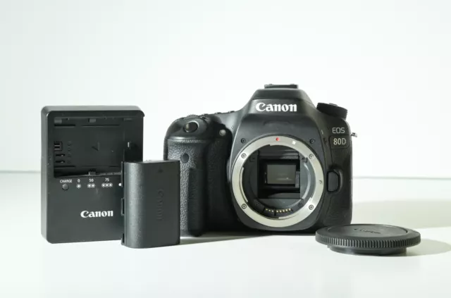 Canon EOS 80D 24.2 MP Digital SLR Camera - Black (Body Only) with battery