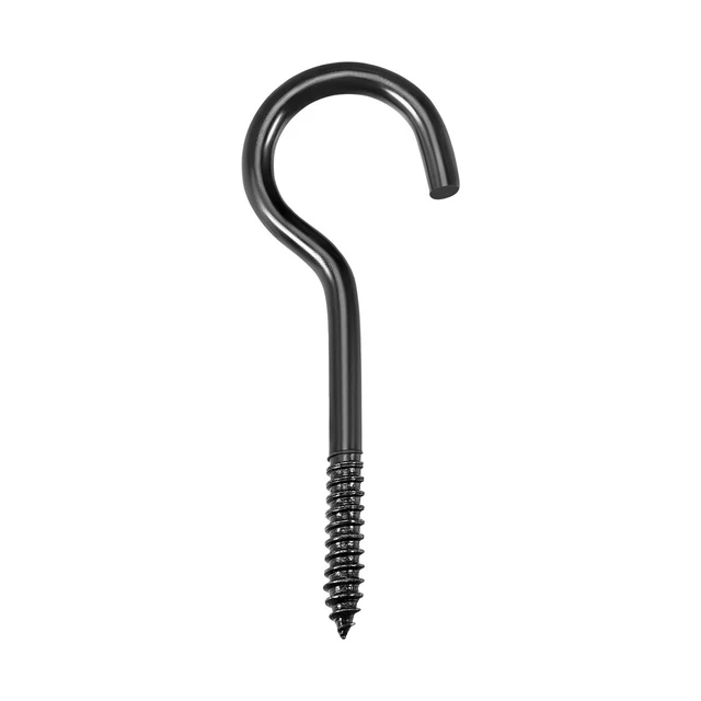 2" Screw Eye Hooks Self Tapping Screws Screw-in Hanger  Hooks Black 12pcs