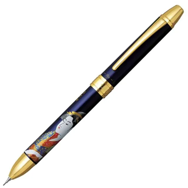 Platinum Multifunctional Pen Double 3 Action Modern Makie Utamaro Blue MWB-3000R