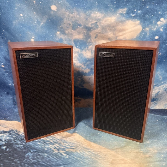 VIDEOTON D132E MINI max 2 Speakers Hungary Vintage Bookshelf Pair £99.