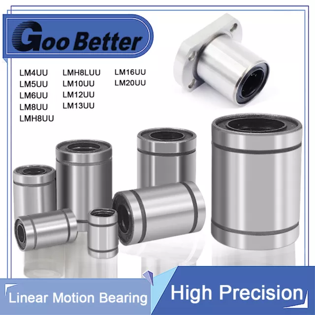 LM5/6/8/10/12/20UU Linear Motion Ball Linear Bushing Bearing High Precision DIY