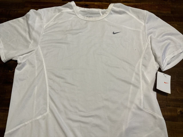Nike Short Sleeve  Performance Stay Dry Shirt Top WHITE  Men,s Size Extra Large