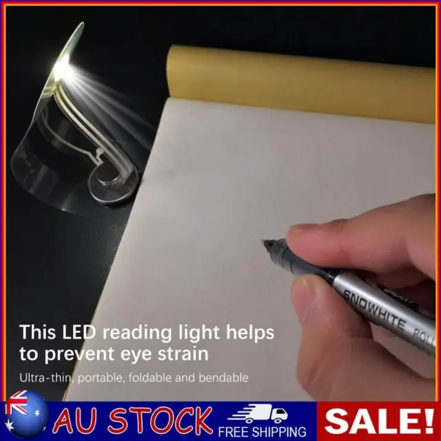 LED Book Lamps Bendable Bookmark Lights Creative Night Light Flashlight (White)