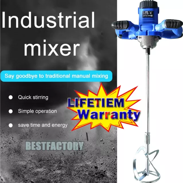 Handheld Industrial Electric Concrete Cement Mixer Mixing Mortar 6 Speed 2600W