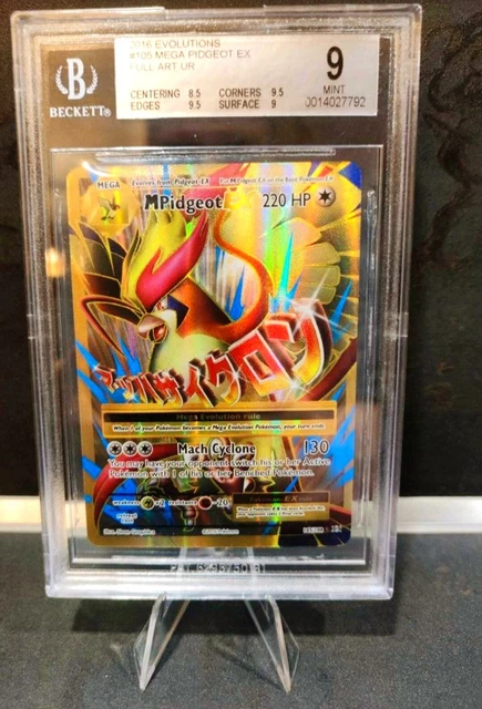 Pokemon M Pidgeot EX 105/108 Fullart XY Evolutions EN Ultra Rare. Beckett/PSA 9
