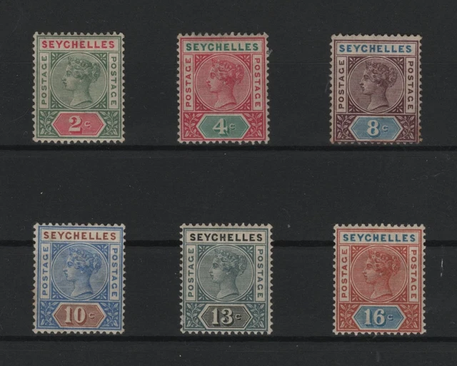 Seychelles 1890 Queen Victoria Plate I Mi. 1-6 unused 48 Michel Euro