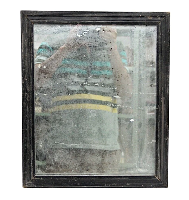 Grande Vintage Antiguo Madera Enmarcado Colgante de Pared Aderezo Espejo F3