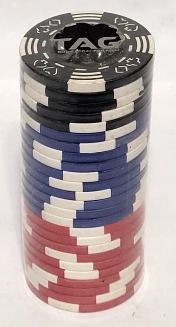 TAG Body Spray Poker Chips, SEALED, New Old Stock