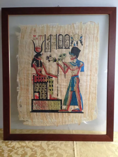 quadro papiro egizio con cornice