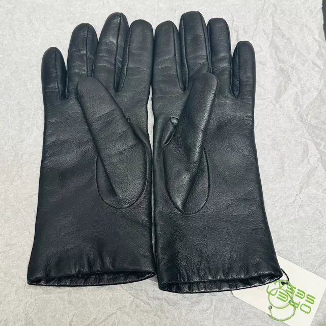 Portolano Cashmere-Lined Napa Leather Gloves Size 7.5 2