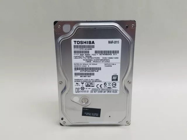 Lot of 10 Toshiba DT01ACA050 500 GB SATA III 7.2K 3.5 in Desktop Hard Drive