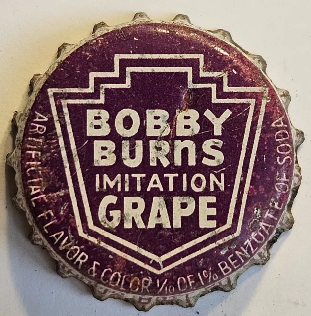 Bobby Burns Grape Cork Lined Soda Bottle Cap; Minneapolis, Minn - Used