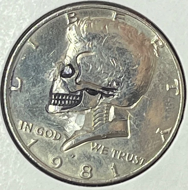 1981 P Hobo Skull Kennedy Half Dollar 07
