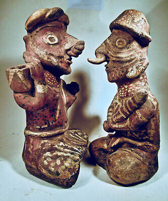Pre-Columbian Seated Nayarit Couple Ex: Sotheby's '78 2