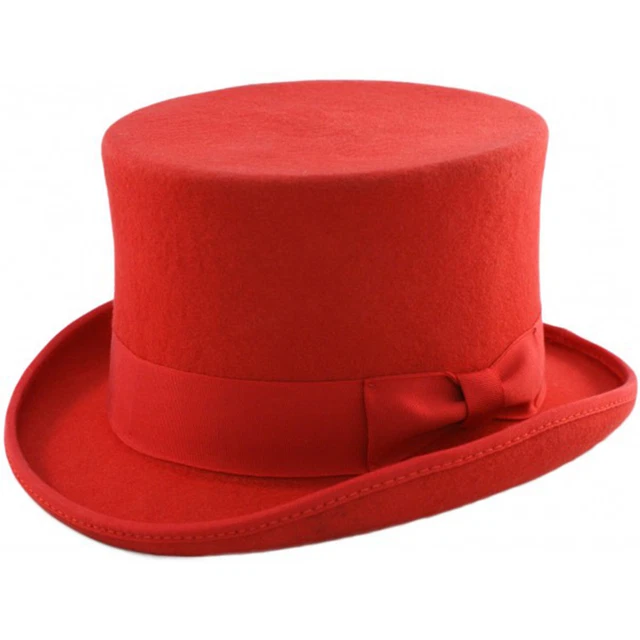 MEN'S MAJOR WEAR Wool Felt stiff Top Hat in Various Colours & Sizes £38