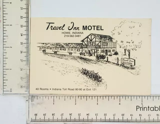 1960S TRAVEL INN Motel Howe Indiana Toll Road IN Hotel Vintage Postcard ...