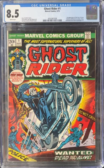 Ghost Rider #1 (1973) CGC 8.5 WHITE PAGES - 1st solo Ghost Rider, 1st Son of Sam