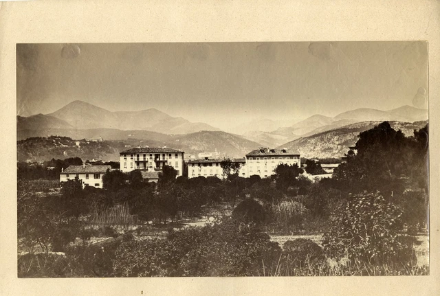 France, Vintage Albumen Print Identifying Mountain Village  Albumi Print