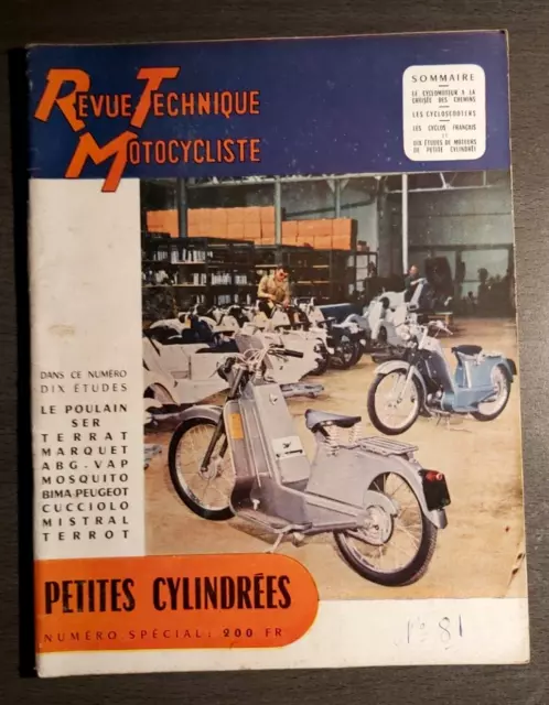 REVUE TECHNIQUE TOURISTIQUE MOTOCYCLISTE n° 81 BIS JUIN 1954 PETITES CYLINDREES